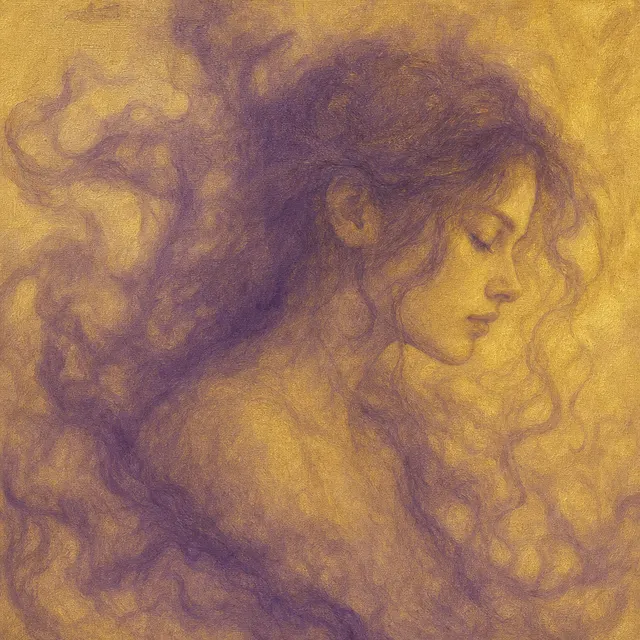 Dreamy one-color oil portrait example